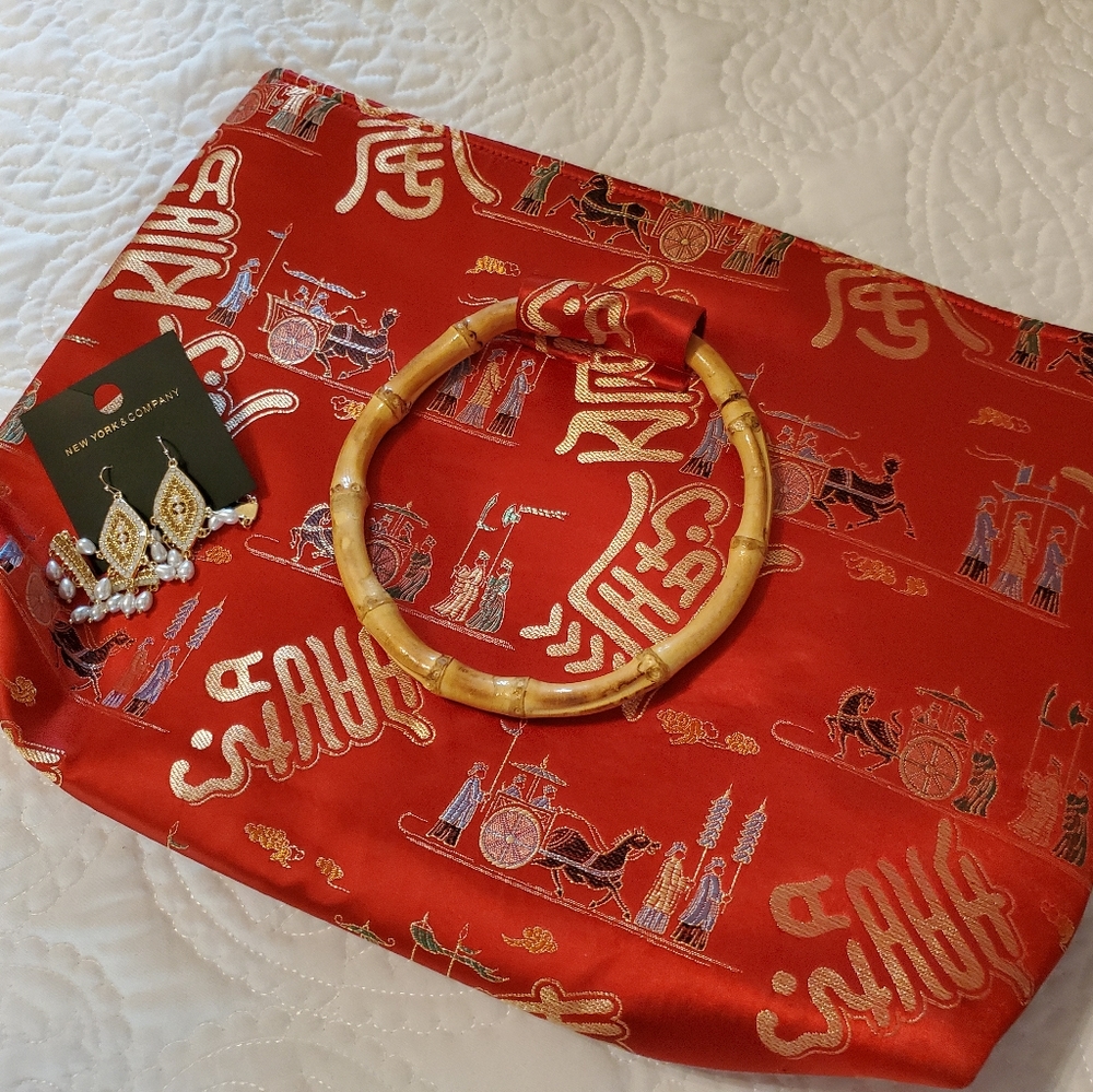 Bundle (2) Borcade fabric purse/bag